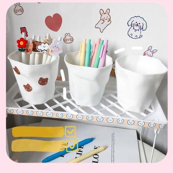 Großhandel B2B Moderner minimalistischer Stil Weißer Stifthalter Becher Eimer